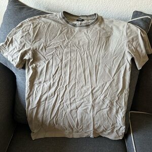 Grey green stripped collar shirt